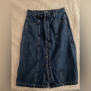 Jean knee length skirt